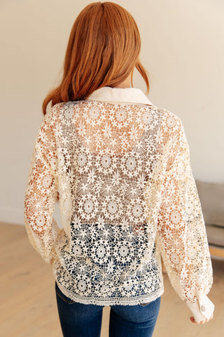 Vintage Lace Lace Button Up - Fashion Are Us, LLC