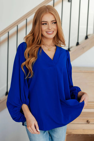 What Do You Say Balloon Sleeve Blouse - Fashion Are Us, LLC