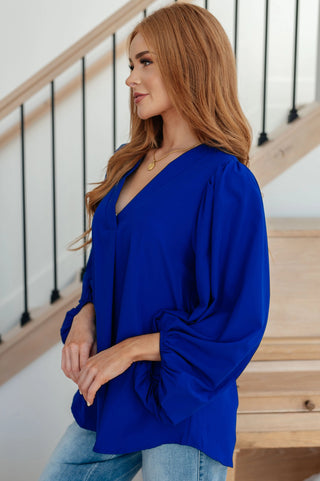 What Do You Say Balloon Sleeve Blouse - Fashion Are Us, LLC