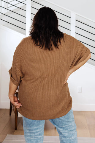 Wonder Why V-Neck Short Sleeve Sweater - Fashion Are Us, LLC