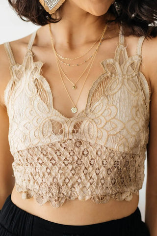 Live In Lace Bralette in Taupe - Fashion Are Us, LLC