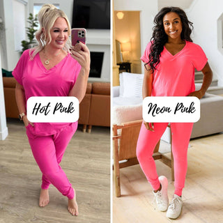 PREORDER: Krisie V-Neck Lounge Set in Six Colors - Fashion Are Us, LLC