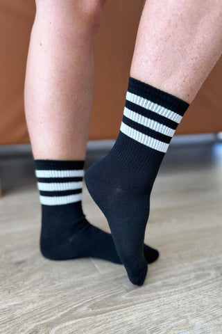 Who Let the Dogs Out Tube Socks in Black and White - Fashion Are Us, LLC