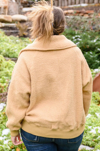 Don't Stress Oversized Collar Sherpa Jacket In Taupe - Fashion Are Us, LLC