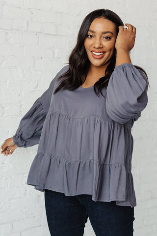 Sassy Swing Top in Charcoal - Fashion Are Us, LLC