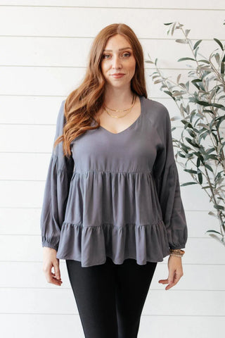 Sassy Swing Top in Charcoal - Fashion Are Us, LLC