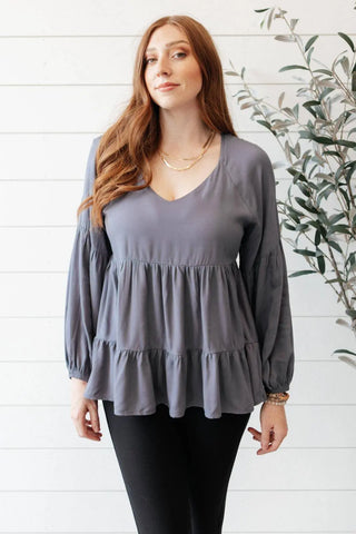 Sassy Swing Top in Charcoal - Fashion Are Us, LLC