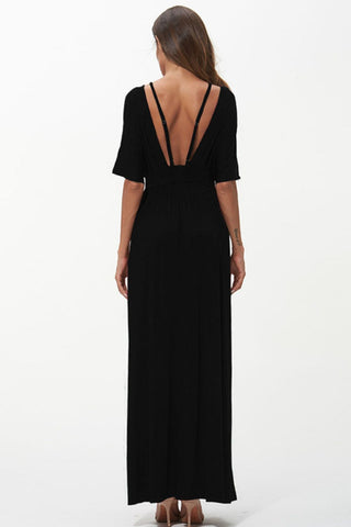 Shiny Strappy Neck Maxi Dress Trendsi