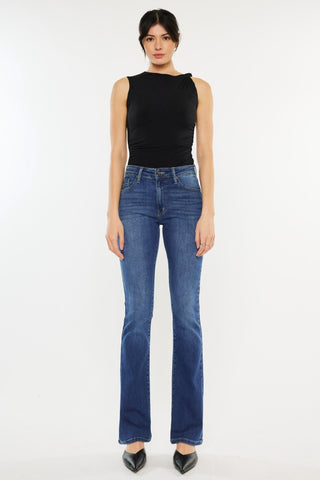 Kancan High Rise Slim Bootcut Jeans Trendsi