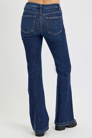 RISEN Full Size High Rise Flare Jeans with Pockets Trendsi