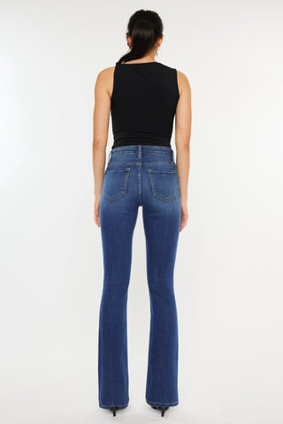 Kancan High Rise Slim Bootcut Jeans Trendsi