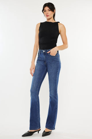 Kancan High Rise Slim Bootcut Jeans Trendsi