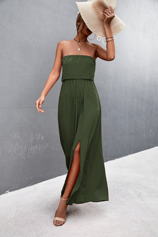 Strapless Split Maxi Dress Trendsi