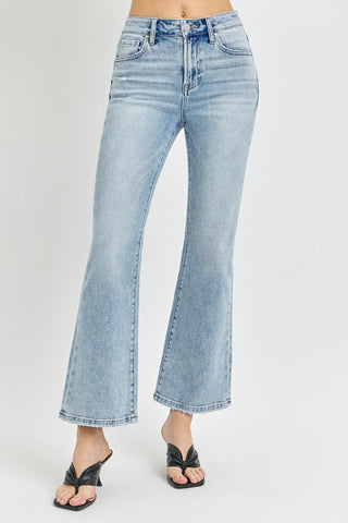 RISEN Full Size High Rise Ankle Flare Jeans Trendsi