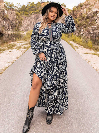 Plus Size Long Sleeve Maxi Dress Trendsi