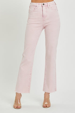 RISEN Full Size High Rise Tummy Control Straight Jeans Trendsi