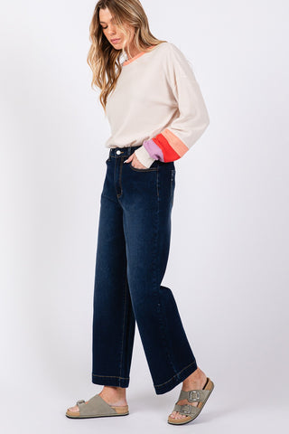 SAGE + FIG High Waist Wide Leg Jeans Trendsi