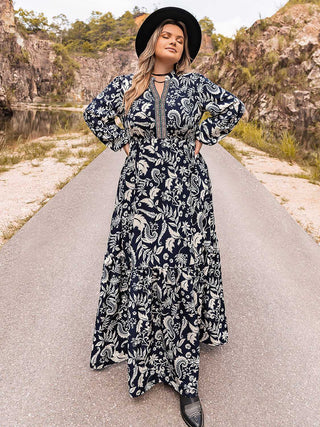 Plus Size Long Sleeve Maxi Dress Trendsi