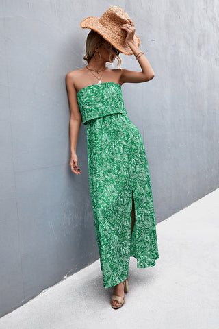 Strapless Split Maxi Dress Trendsi