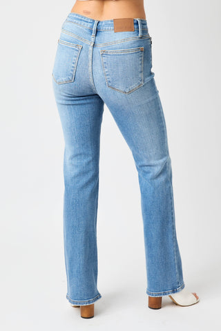 Judy Blue Full Size Mid-Rise Waist Straight Jeans Trendsi