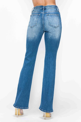 bytos Full Size Distressed High Rise Jeans with Pockets Trendsi