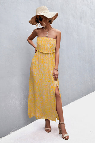 Strapless Split Maxi Dress Trendsi