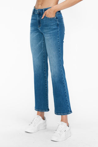 bytos Full Size Cat's Whiskers Mid Rise Ankle Jeans Trendsi