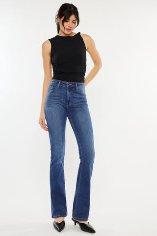 Kancan High Rise Slim Bootcut Jeans Trendsi