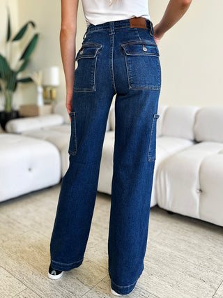 Judy Blue Full Size High Waist Cargo Jeans Trendsi