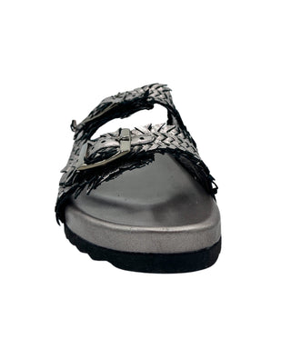 Intertwine Dual Woven Strap Slide in Pewter Ave Shops