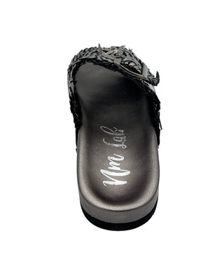 Intertwine Dual Woven Strap Slide in Pewter Ave Shops