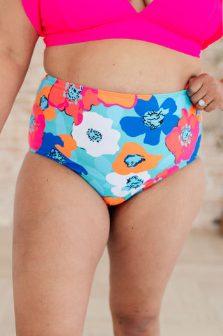 Panama Floral Print High Waisted Swim Bottoms - Fashion Are Us, LLC