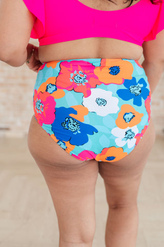 Panama Floral Print High Waisted Swim Bottoms - Fashion Are Us, LLC