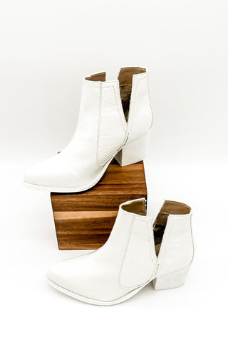 Tarim Bootie in White Croc Ave Shops