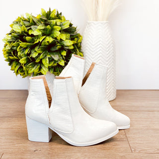 Tarim Bootie in White Croc Ave Shops