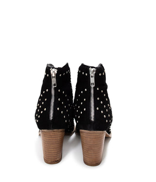 Twilight Studded Heeled Ankle Boot in Black Ave Shops