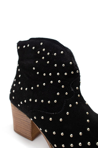 Twilight Studded Heeled Ankle Boot in Black Ave Shops